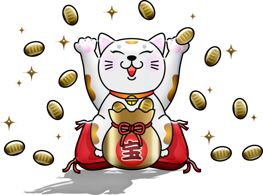 Lucky Cat Fortune Gold Cat Paw  - AnnaliseArt / Pixabay