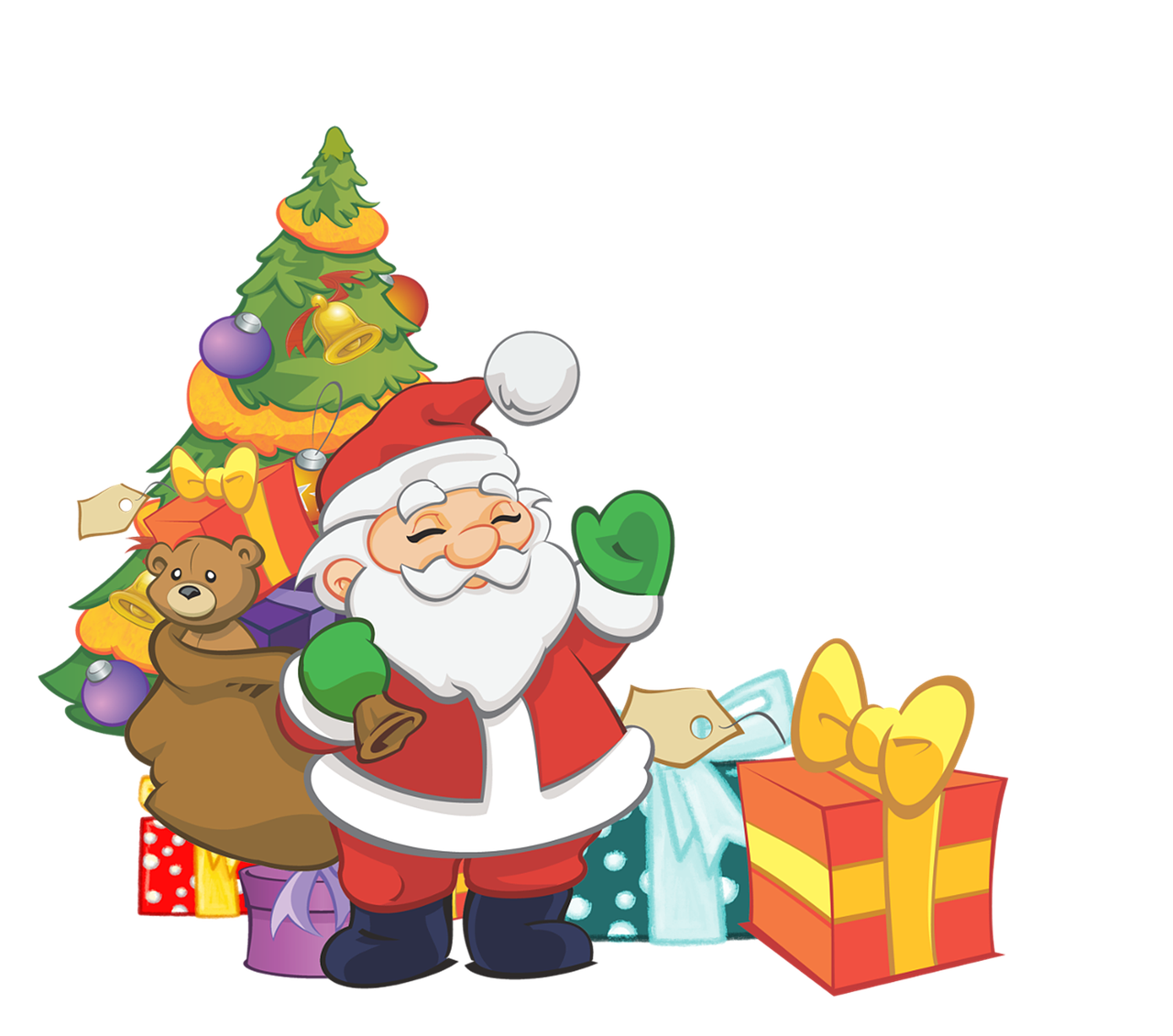 Christmas Tree Bag Santa Xmas  - ArtsyBee / Pixabay